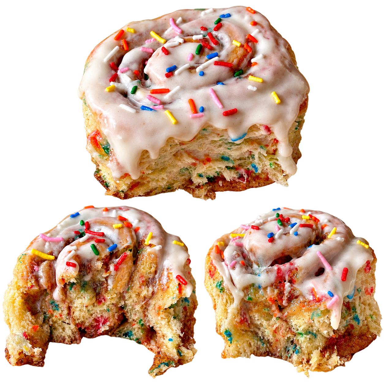 Rollo de canela sabor Birthday Cake